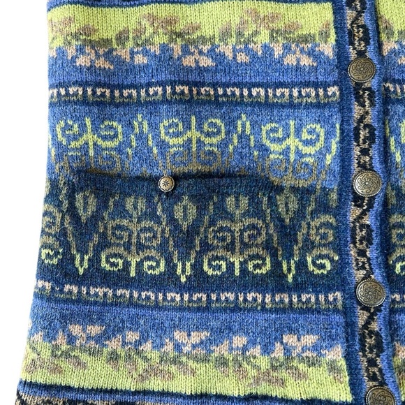 VTG Coldwater Creek Icelandic Design Wool Cardigan Fair Isle Nordic Small Nice! - Picture 6 of 15